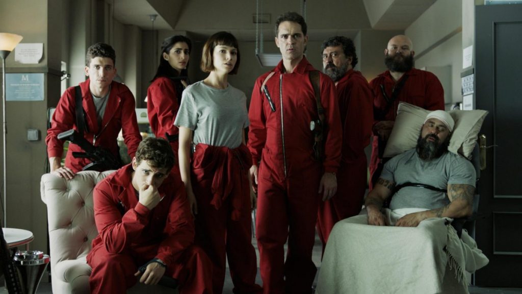 The Netflix star shines with explosions around the end of La Casa de Papel